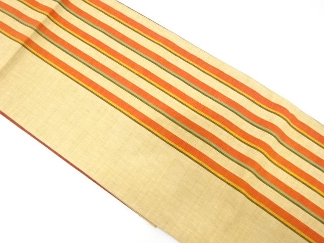 JAPANESE FUKURO OBI / COTTON / TSUMUGI / WOVEN STRIPE